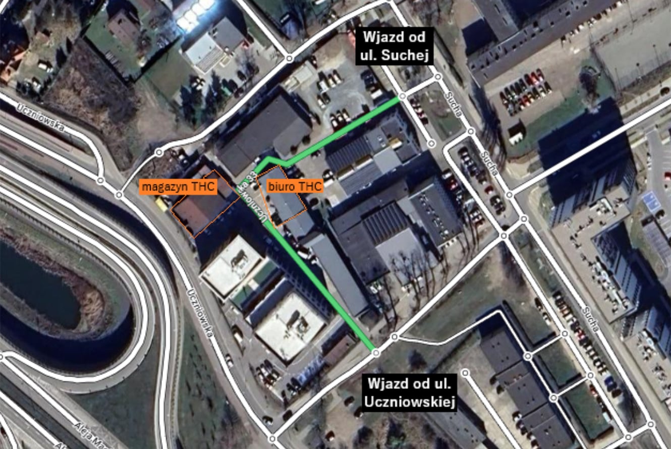 mapa dojazdu thc b2b gdańsk